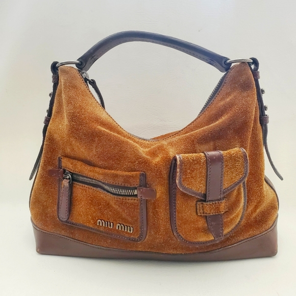 Vintage Miu Miu Hobo Brown Suede Bag